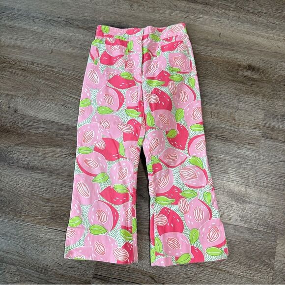 Lilly Pulitzer Girls 6x Vintage Pants Strawberry Mango Pink - Picture 1 of 3